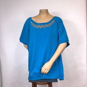 NWT 3X WD.NY Short Sleeve Sweatshirt Top